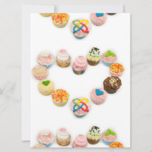 valentine's day heart cupcakes wedding invitations