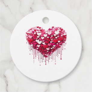 Valentine's Day Heart Designs Splatter Paint Art Favour Tags
