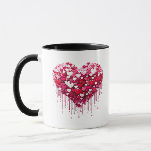 Valentine's Day Heart Designs Splatter Paint Art Mug