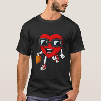 Valentines Day Heart Dribbling Basketball Boys Gir T-Shirt