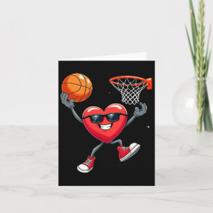 Valentines Day Heart Dunking Basketball  Card