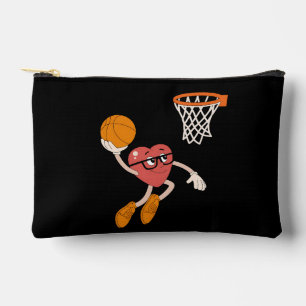 Valentine's Day Heart Dunking Cute Basketball Accessory Pouch
