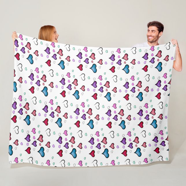 Valentine's Day heart  Fleece Blanket (In Situ)