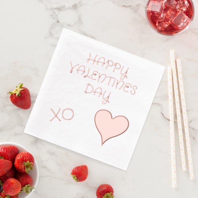 Valentine's Day Heart Foil Napkins (Insitu (Strawberry))