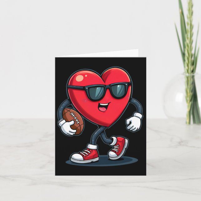 Valentine's Day Heart Football Boys Girls Kids Spo Card (Front)