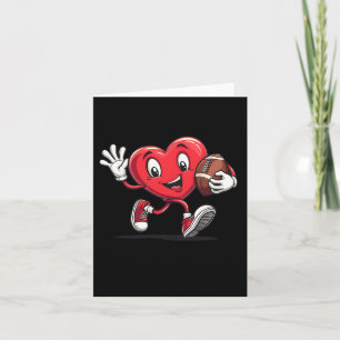 Valentines Day Heart Football For Boys Girls Kids Card