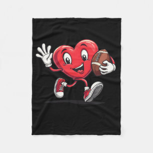 Valentines Day Heart Football For Boys Girls Kids Fleece Blanket