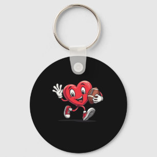 Valentines Day Heart Football For Boys Girls Kids Key Ring