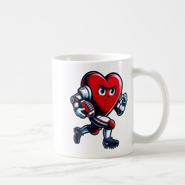 Valentines Day Heart Football Player Team Srts  Coffee Mug (Right)