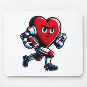 Valentines Day Heart Football Player Team Srts  Mouse Pad