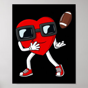 Valentines Day Heart Football Receiver Tight End B Poster