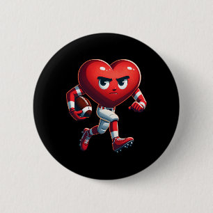 Valentine's Day Heart Footbyll Player 6 Cm Round Badge