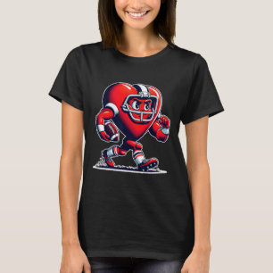 Valentine's Day Heart Footll Player Retro Style  T-Shirt