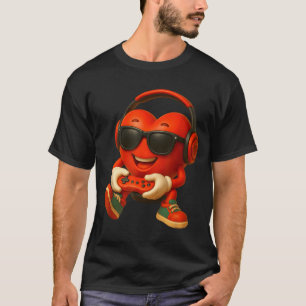 Valentines Day Heart Gamer Video Gaming Boys Men K T-Shirt