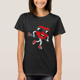 Valentines Day Heart Holding Lacrosse Stick Boys G T-Shirt