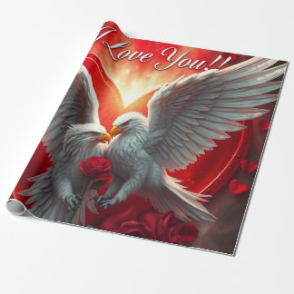 Valentine's Day Heart Hug - eagle Wrapping Paper