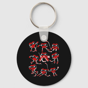 Valentines Day Heart Ice Hockey Player Fun Boys Ki Key Ring