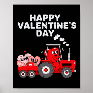 Valentines Day Heart In Tractor Funny Farm Toddler Poster