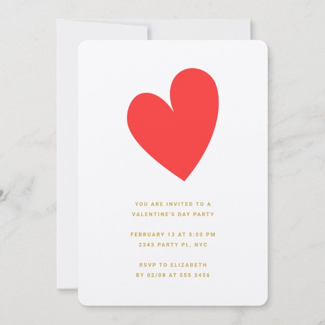 Valentine's Day Heart Invitation (Front)