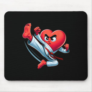 Valentine's Day Heart Karate Kick Mma Taekwondo Mu Mouse Pad