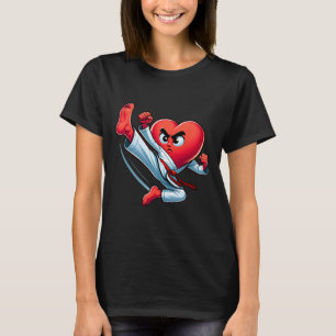 Valentine's Day Heart Karate Kick Mma Taekwondo Mu T-Shirt