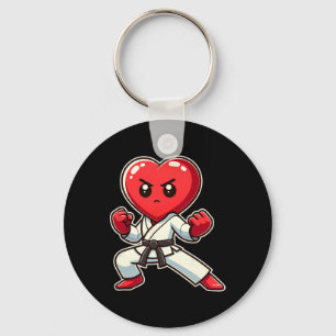 Valentine's Day Heart Karate Taekwondo Mma Martial Key Ring