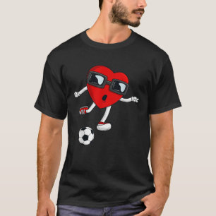 Valentines Day Heart Kicking A Soccer Ball Boys Gi T-Shirt