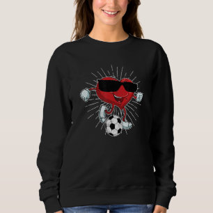 Valentine's Day Heart Kicking A Soccer Ball Cool Sweatshirt
