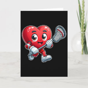 Valentine's Day Heart Lacrosse Team Player Sports Card