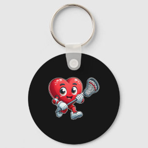 Valentine's Day Heart Lacrosse Team Player Sports Key Ring