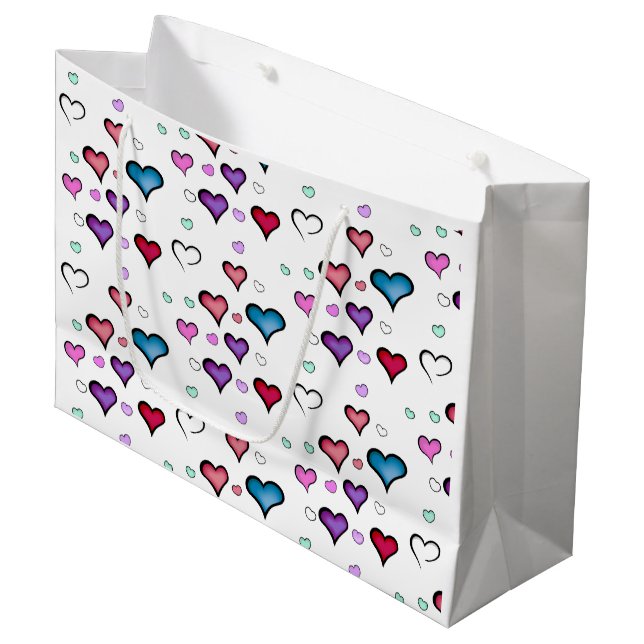Valentine's Day heart  Large Gift Bag (Front Angled)