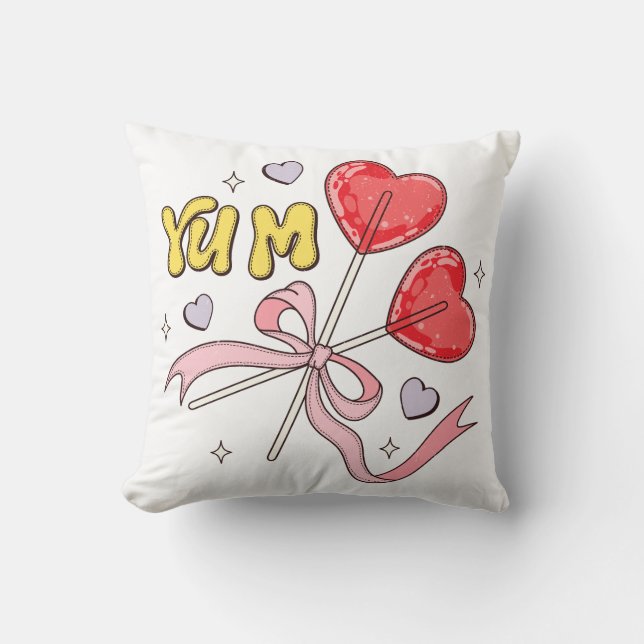 Valentine's Day Heart Lollipop Cushion (Front)