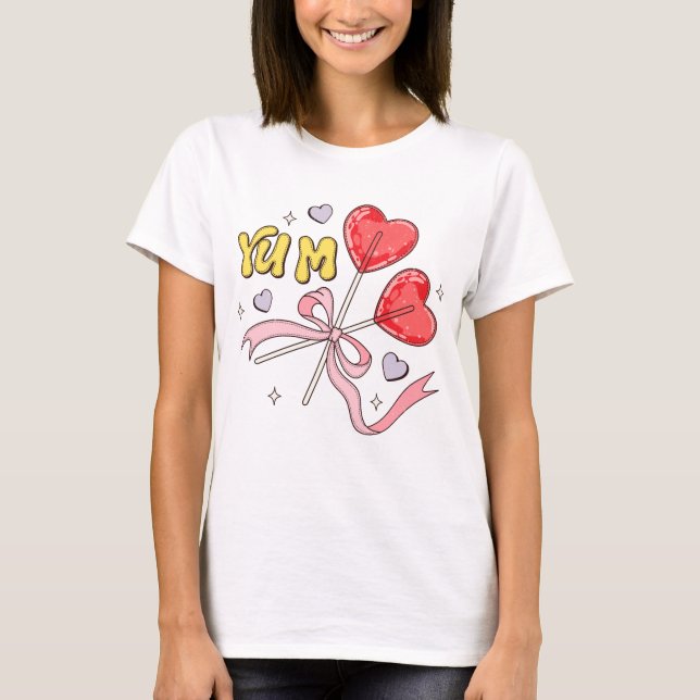 Valentine's Day Heart Lollipop T-Shirt (Front)