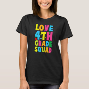 Valentines Day Heart Love 4th Grade Squad Costume T-Shirt