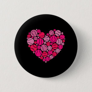 Valentine's Day Heart Love Baseball Men Women Boys 6 Cm Round Badge