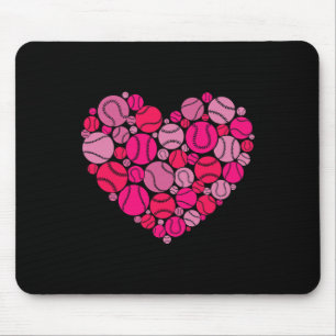 Valentine's Day Heart Love Baseball Men Women Boys Mouse Pad