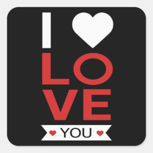 Valentine's Day Heart Love Couples Funny Gift Idea Square Sticker