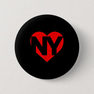 Valentines Day Heart New York Nyc Heart I Love Ny 6 Cm Round Badge