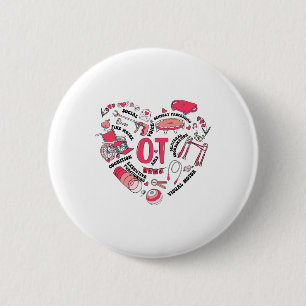 Valentines Day Heart Occupational Therapist Ot The 6 Cm Round Badge