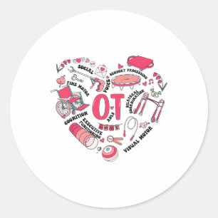 Valentines Day Heart Occupational Therapist Ot The Classic Round Sticker