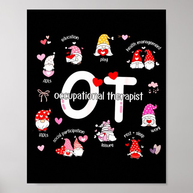 Valentines Day Heart Occupational Therast Ot Thera Poster (Front)