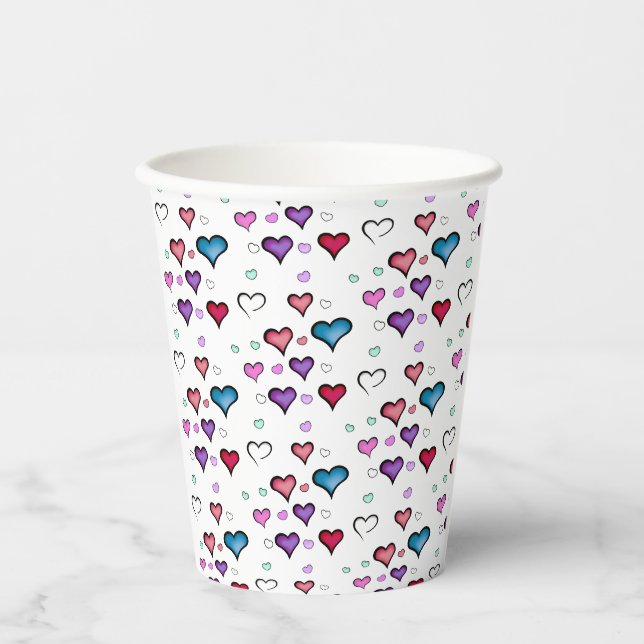 Valentine's Day heart  Paper Cups (Front)