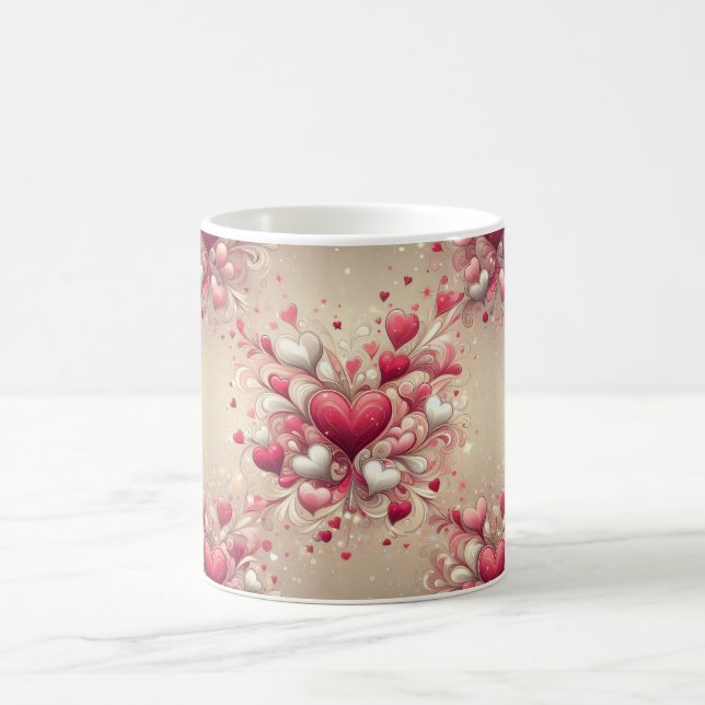 valentine's day heart patterned coffee mug (Center)