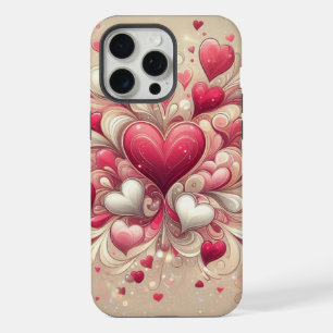 valentine's day heart patterned iPhone 15 pro max case