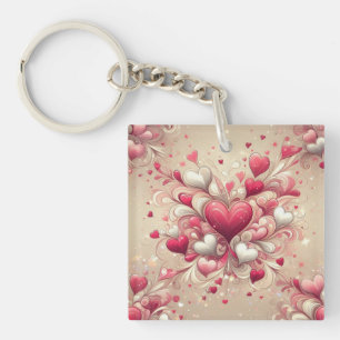 valentine's day heart patterned key ring