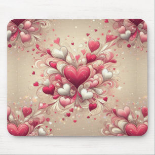 valentine's day heart patterned mouse pad