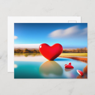 Valentine's Day Heart Pink Background Postcard