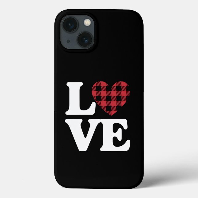 Valentines Day Heart Plaid Love  Case-Mate iPhone Case (Back)