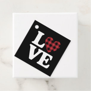 Valentines Day Heart Plaid Love Favour Tags
