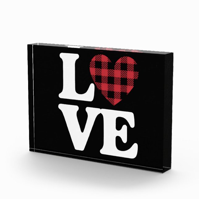 Valentines Day Heart Plaid Love  Photo Block (Right)